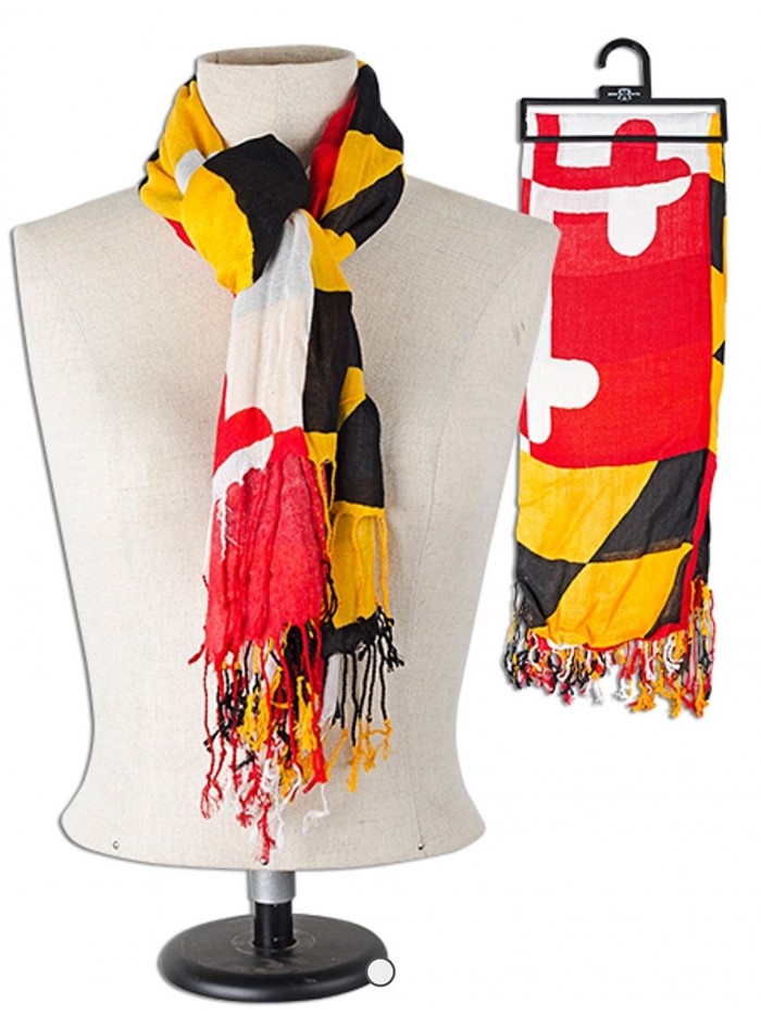 Scarf / Viscose Silk-Like Maryland Flag Original All Weather Womens Scarf - C312I268XUT