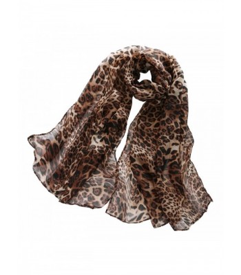 DAPENG Women Girl Chiffon Skull Printed Long Soft Scarf Shawl - Leopard - CJ12MMSLQEX