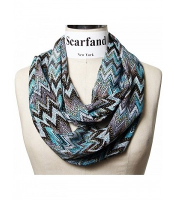 Scarfand's Chevron Zig Zag Infinity Scarf Wrap Collection - Busy Blue-purple - CG11H15OTRT