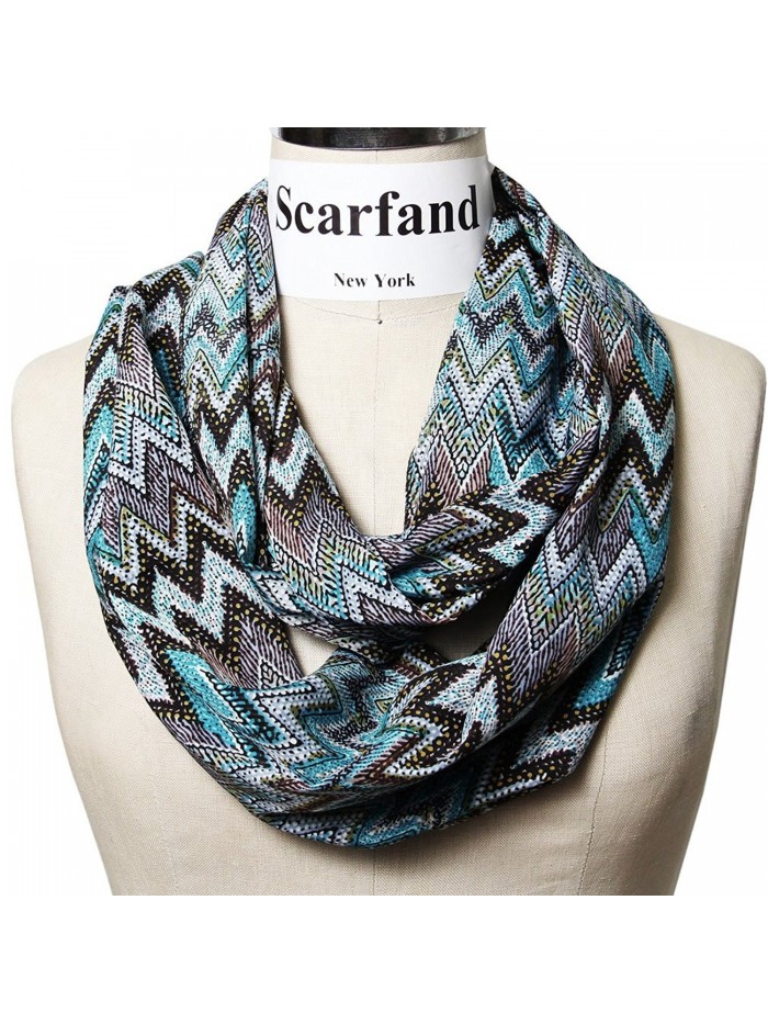 Scarfand's Chevron Zig Zag Infinity Scarf Wrap Collection - Busy Blue-purple - CG11H15OTRT