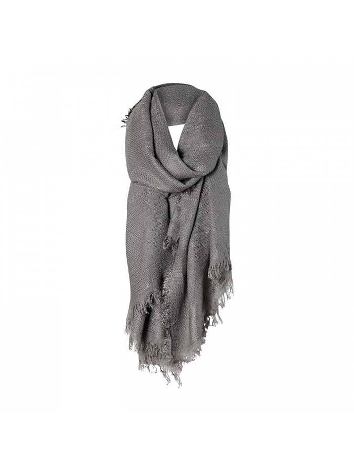 Charcoal Gray Solid Cozy Color Womens Fashion Warm Winter Blanket Scarf Scarves - CP1877DQI2Q