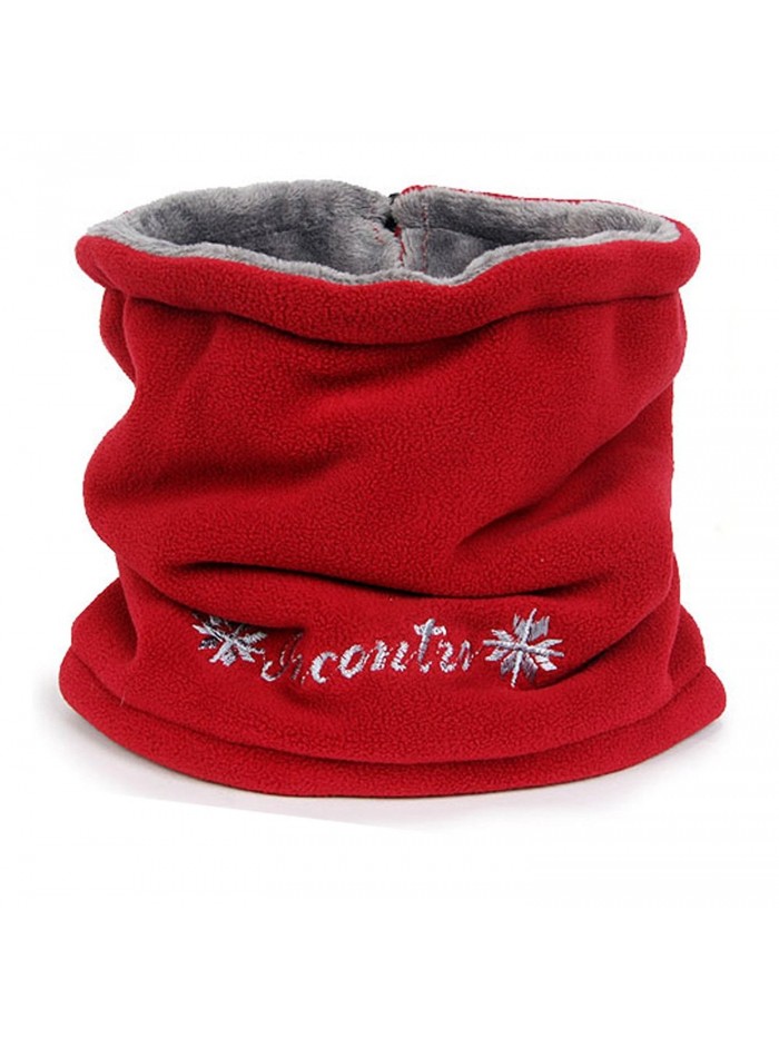 Neck Warmer Winter Ski Snood Gaiter Balaclava Tube Scarf Beanie for Men Women - Red - CG120R0VI2N