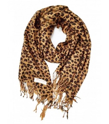 Animal Print Fringed Shoulder Pashmina Wrap Scarf - Leopard Zebra Patterns - CN120J2H1RZ