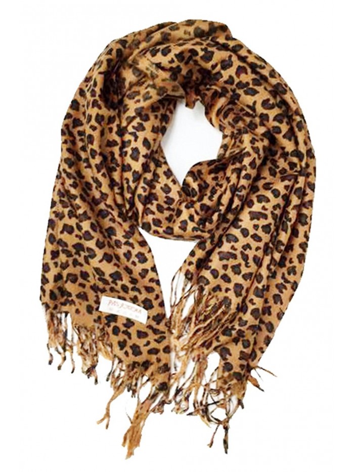 Animal Print Fringed Shoulder Pashmina Wrap Scarf - Leopard Zebra Patterns - CN120J2H1RZ