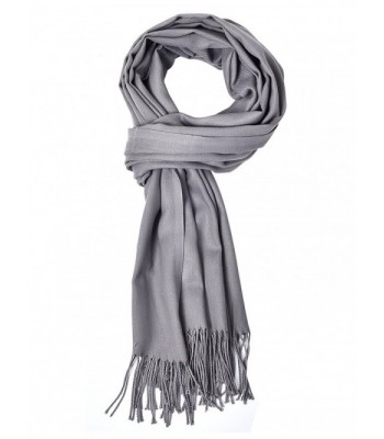 LANGBOHAI Cashmere Feel Scarf Winter Scarf for Women Long Solid Colors Wrap Shawl - Gray - CG187U0Q6Y7