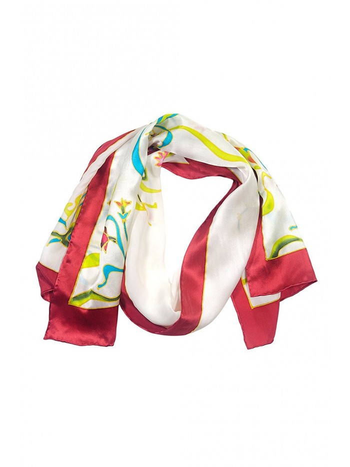 TexereSilk Women's 100% Silk Designer Scarf Shawl - Luxury Stylish Gifts AS0052 - Multicolored - CJ112251EU3