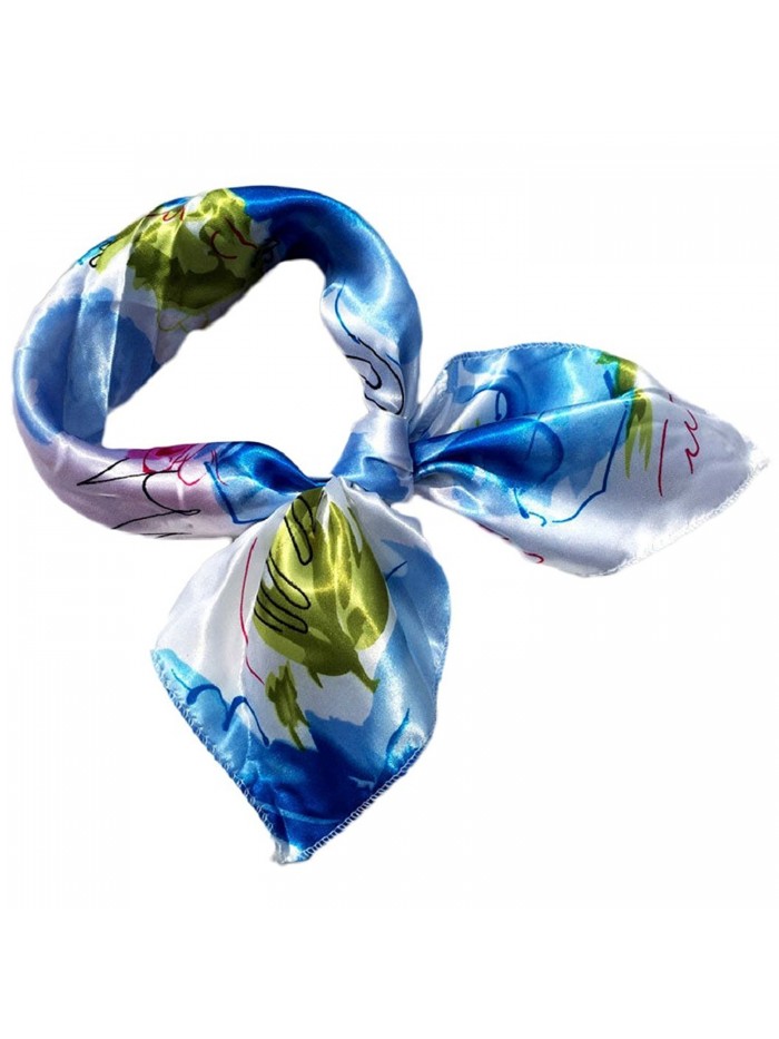 Womens Faux Silk Square Kerchief Neckerchief Stewardess Scarves Business Wear - 5003 - C412O4N2I95