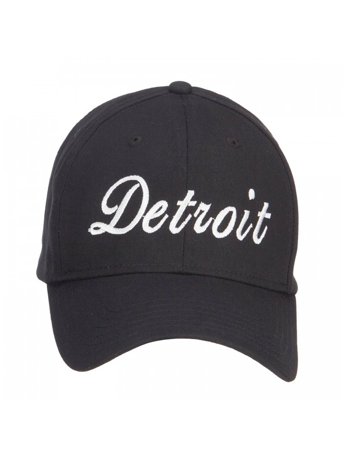 City of Detroit Embroidered Cotton Cap - Black - C3127A77HMP