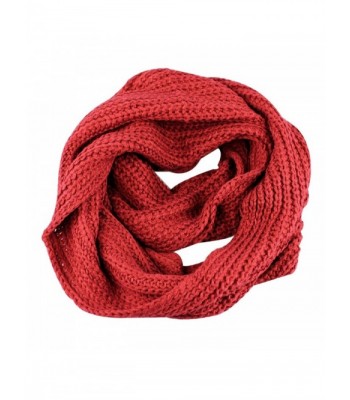 Classic Infinity Knit Scarf Solid Color - Red - CE11QWT7QF7