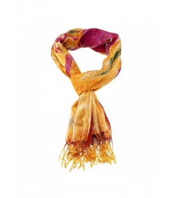 Christian Audigier Women's Soft Fabric Fringe Scarf Print Colors - Orange/80x40 - CI11DI6A9PP