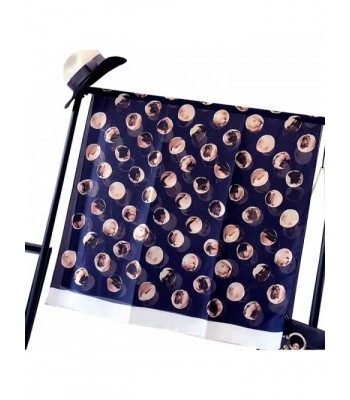 K-Elewon Silk Scarf Women Fashion Scarves 100% Silk Long Lightweight Sunscreen Shawls - Polka-dot Blue - C61859KY669