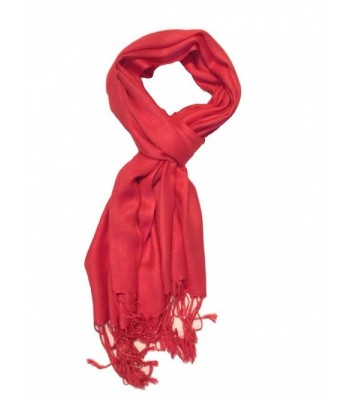 TC Luxurious Pashmina Viscose Cashmere feel Scarf in Beautiful Solid Colors - Crimson Red - CW12EIF1OEZ