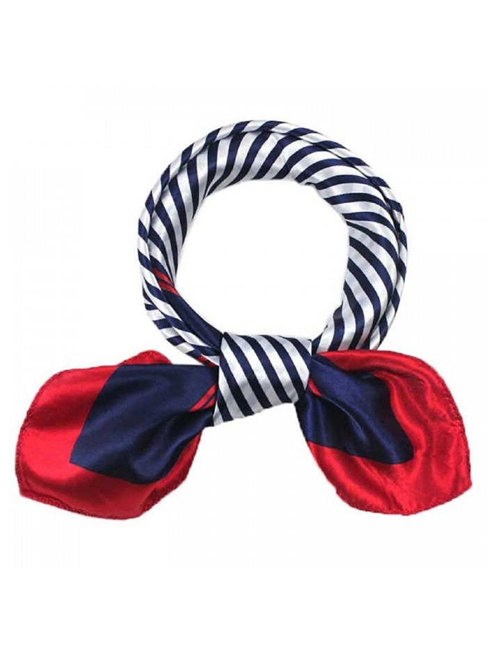 TOPUNDER Hot Satin Silk Square Scarf Women Occupation Stripe Silk Satin Scarves - CN12L2UA7UZ TOPUNDER Hot Satin Silk Square Scarf Women Occupation Stripe Silk Satin Scarves - CN12L2UA7UZ