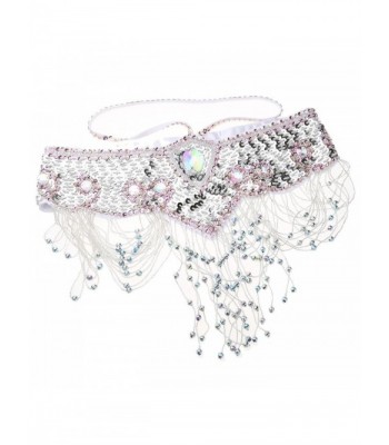 Dance Fairy Belly Dance Handmade Belt with Adjustable Velcro Straps - White - CE182GLO5RZ