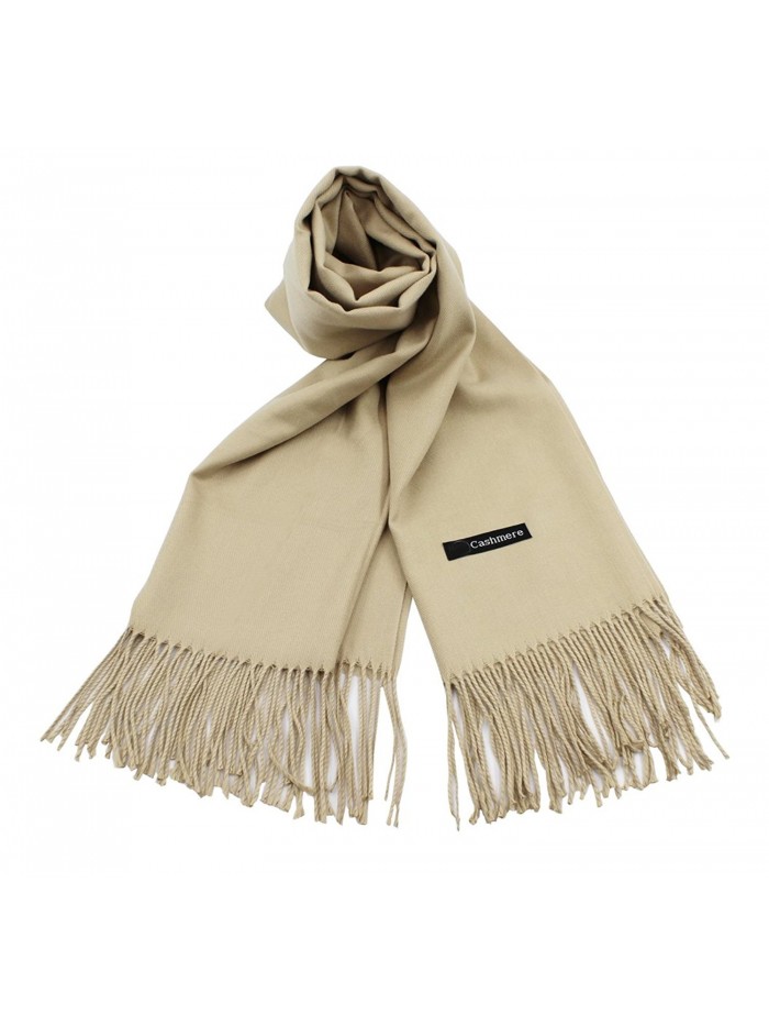 Women Large Cashmere Scarf Warm Shawl Wrap Cape Poncho Blanket Twill Pashmina - Khaki - CL187GC47X3