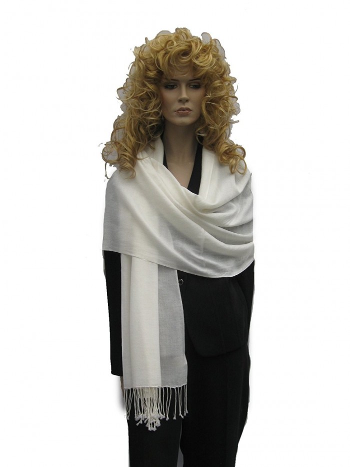 Fancy Pashmina shawl from Cashmere Pashmina Group - Ivory - C7112GWG8MV