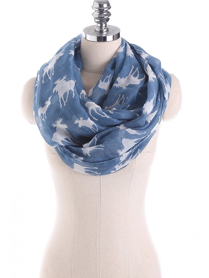 Scarf Clans Womens Soft Light Weight Moose Infinity Loop Scarf Fshion Scarf - Blue - C6188S8HNY5 Scarf Clans Womens Soft Light Weight Moose Infinity Loop Scarf Fshion Scarf - Blue - C6188S8HNY5