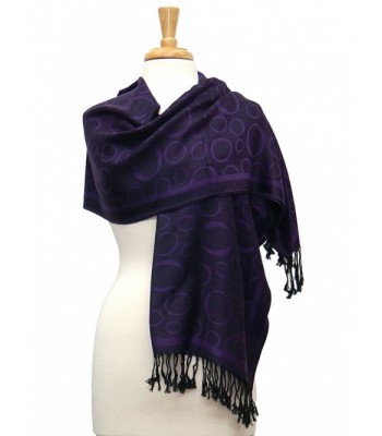 Fashmina Circle Pashmina Shawl Scarf - Dark Purple - CD186449QWK