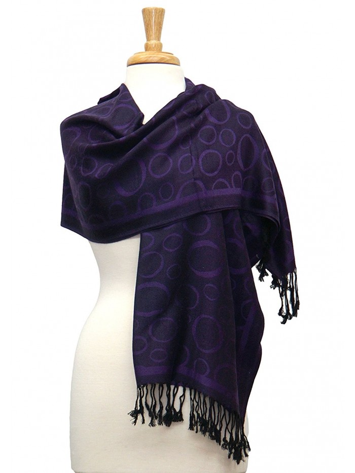 Fashmina Circle Pashmina Shawl Scarf - Dark Purple - CD186449QWK