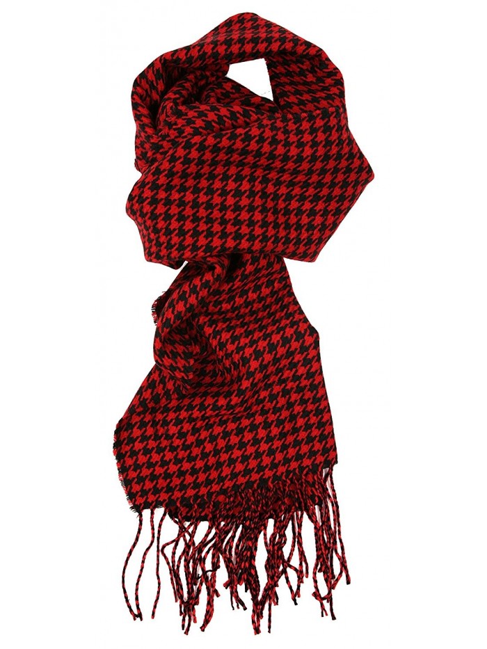 Love Lakeside-Women's Cashmere Feel Winter Plaid Scarf (One- Black and Red Houndstooth) - CO12N1FAZ98
