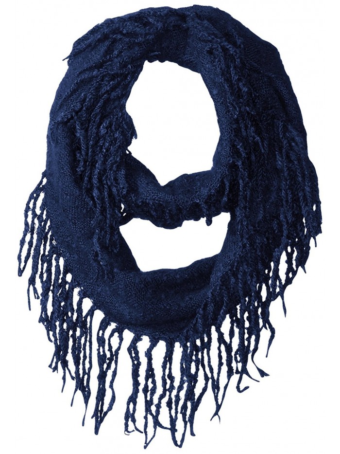 Jessica Simpson Women's Boucle Fringed Eternity Scarf - Navy - CT12KI5LYZN