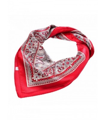 Neckerchief Silk Women Fashion Square Scarf Kerchief Neck Scarf Salutto Brand - Paisleyred - C412O9UGLZX