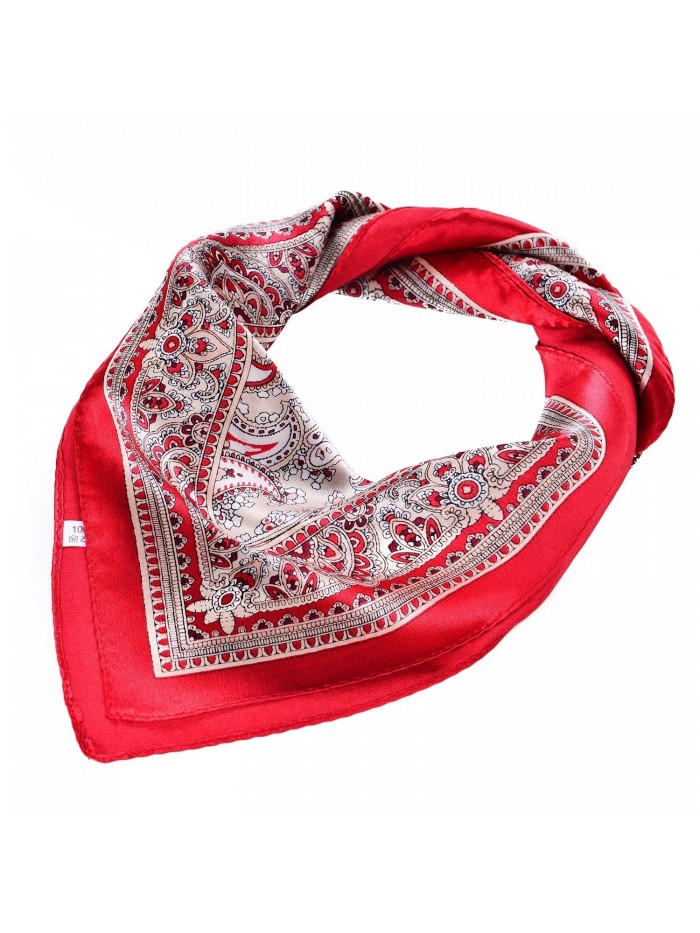 Neckerchief Silk Women Fashion Square Scarf Kerchief Neck Scarf Salutto Brand - Paisleyred - C412O9UGLZX