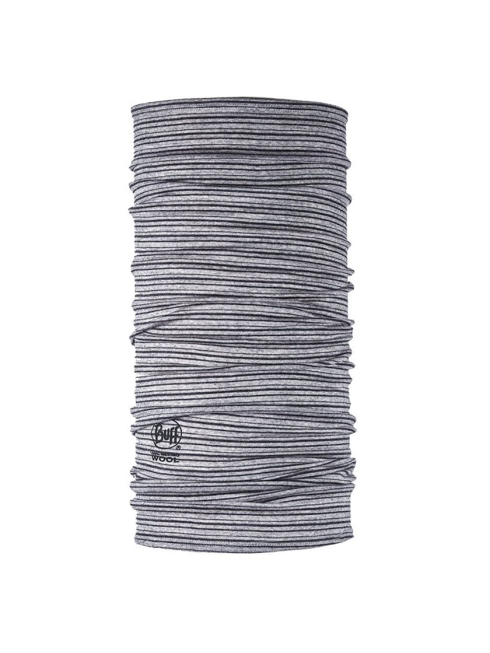 BUFF Lightweight Merino Wool Multifunctional Headwear - Light Grey Stripes - CK12HHRRLTD