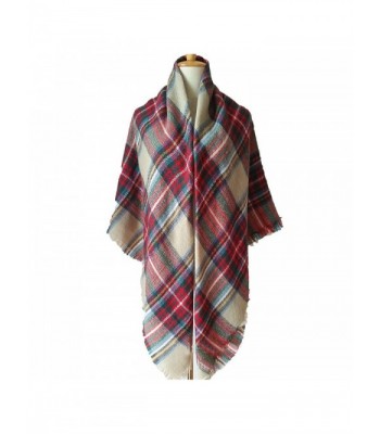 Kaariss Womens Tassels Tartan Blanket