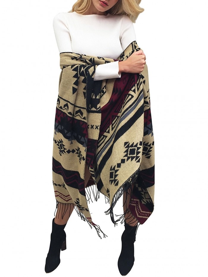 Glamaker Women's Soft Cashmere Pashmina Long Scarf Shawl Wrap - Geometric - CN184TW8SMK