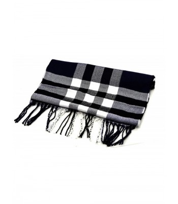 Vipo Cashmere Feel Winter Scarf and Hat Set- Men/Women Blanket Warm Wrap - Black Scarf - C2189K2QI8C