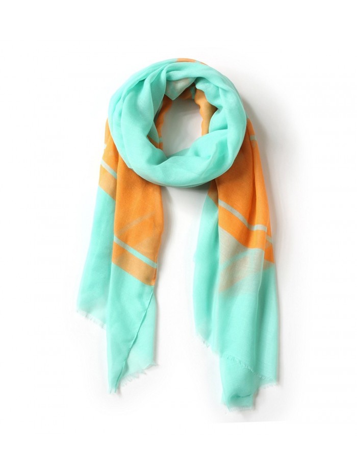 EUPHIE YING Soft Lightweight Scarves Fashion Gradient Color Shawl Wrap for Women - Green /Orange - C7189IUK7WL