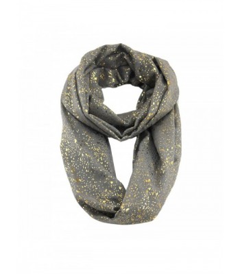 EZGO Bronzing Starry Light Weight Loop Voile Infinity Bufanda Scarf - Gray - CF12N1RG3CZ