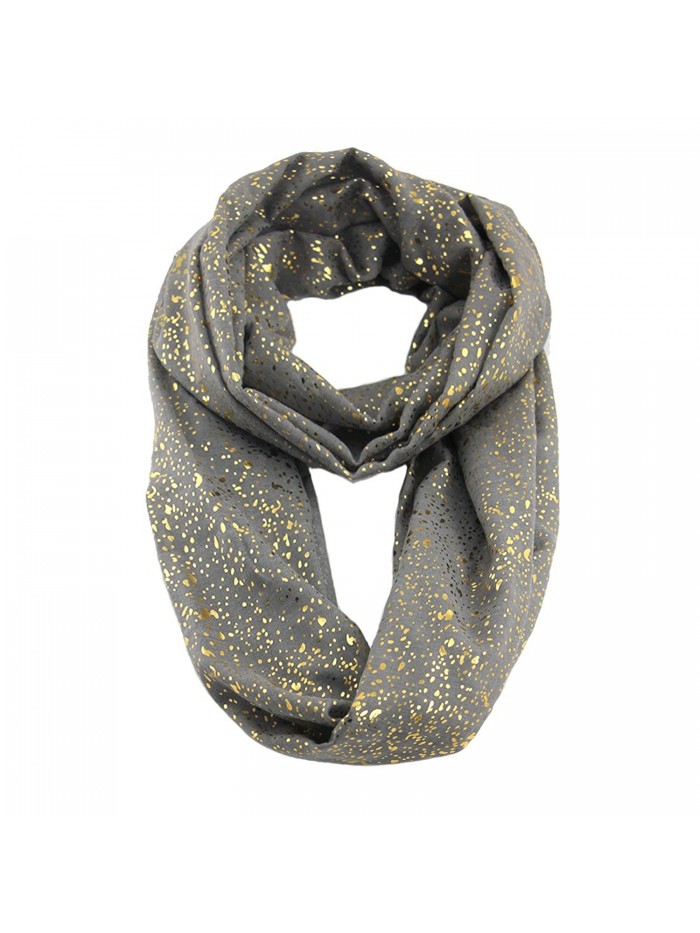 EZGO Bronzing Starry Light Weight Loop Voile Infinity Bufanda Scarf - Gray - CF12N1RG3CZ