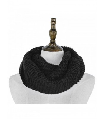 Hippih Unisex Men Women Winter Circle Loop Scarf Solid Cable-Knit Soft Warm Scarves - C3187GXR5MS