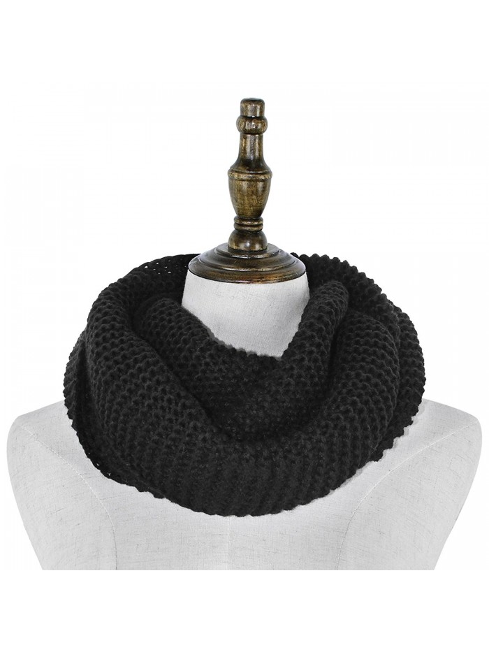 Hippih Unisex Men Women Winter Circle Loop Scarf Solid Cable-Knit Soft Warm Scarves - C3187GXR5MS