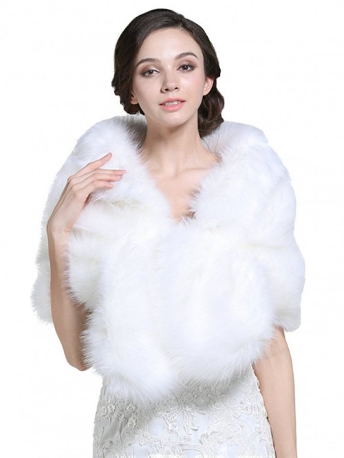 Bridal Wedding Fur Wraps and Shawls with Clasp for Women and Girls ...