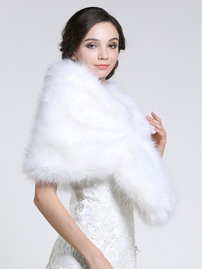 Bridal Wedding Fur Wraps and Shawls with Clasp for Women and Girls ...