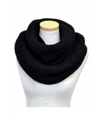 Spikerking Unisex Soft Thick Knitted Winter Warm Infinity Scarf - Black - C6125OGVYKV