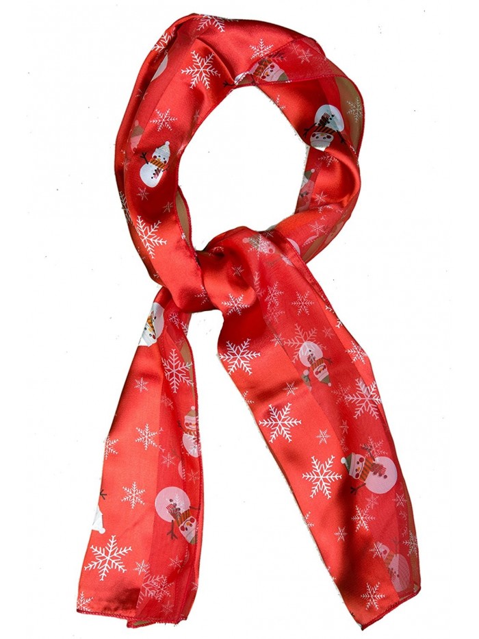 S 1000 XM 6272RED Satin Large icons Snowman - Red W/Large Icons of Snowman (Christmas) - C2188GIRYIS