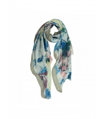 MissShorthair Lightweight Women Scarves Floral Butterfly Print Scarf Wrap Shawl - Blue Butterflies - CJ189OLXU9U