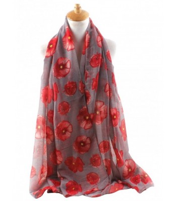 GERINLY Lightweight Poppy Flower Oblong in Fashion Scarves