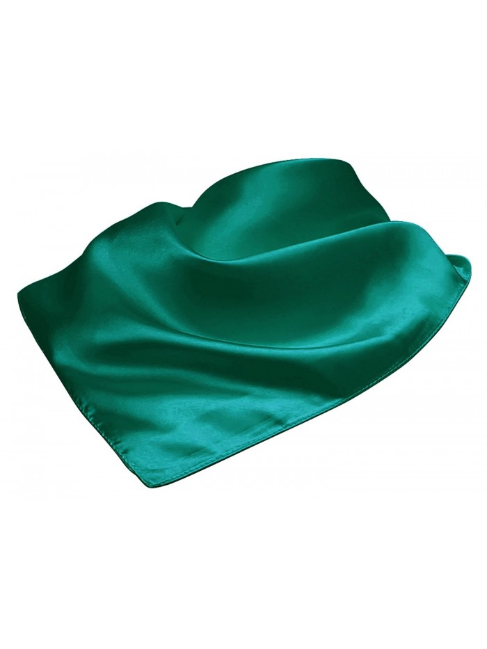 LL Ladies Pretty Neckerchief Soft Silky Square Scarf Vintage Inspired Many Color - Teal - CS1824RA8G9