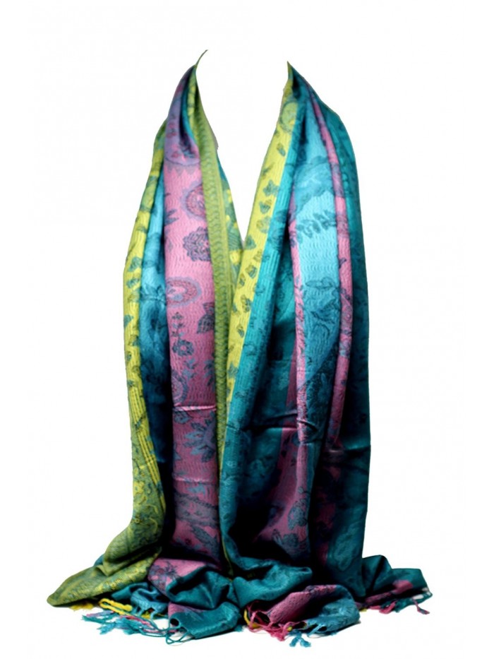 Paisley Print Rainbow Colours Large Pashmina Feel Wrap Scarf Shawl Hijab Head Scarves - Paisley Rainbow 14 - CI189YIA3SN