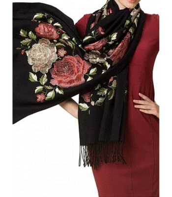 TLIH Womens Top Class Peony Embroidered in Cold Weather Scarves & Wraps