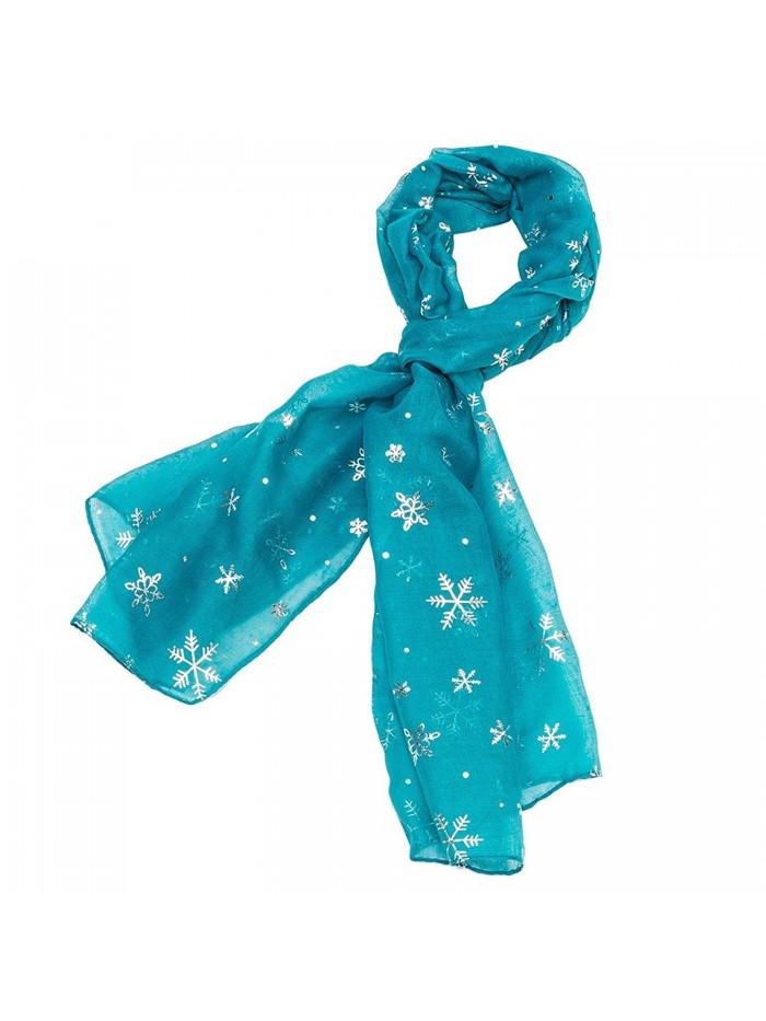 Metallic Snowflake Scarf - Aqua - CG12CMVAO0V