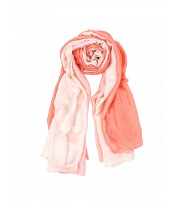 Cackss Silk Scarf Winter Womens' Gradient Color Scarf Summer Beach Towel 77x 39inches - Pink - C312O342BC0