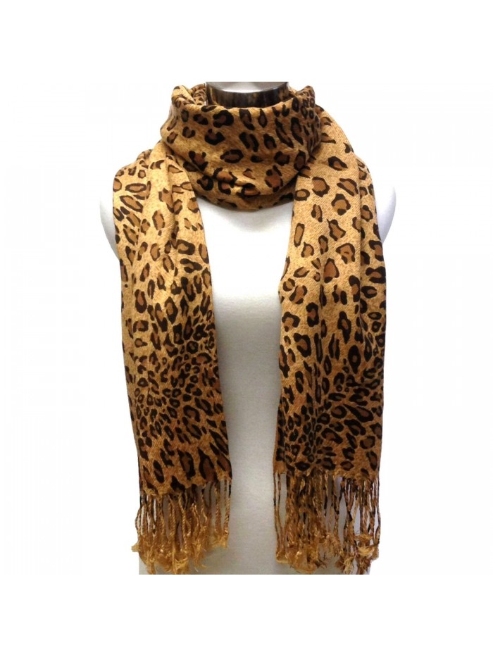 Tapp Collections Premium Fashion Animal Print Shawl Scarf Wrap - Leopard (Coffee Brown) - CI11BCLTHTD