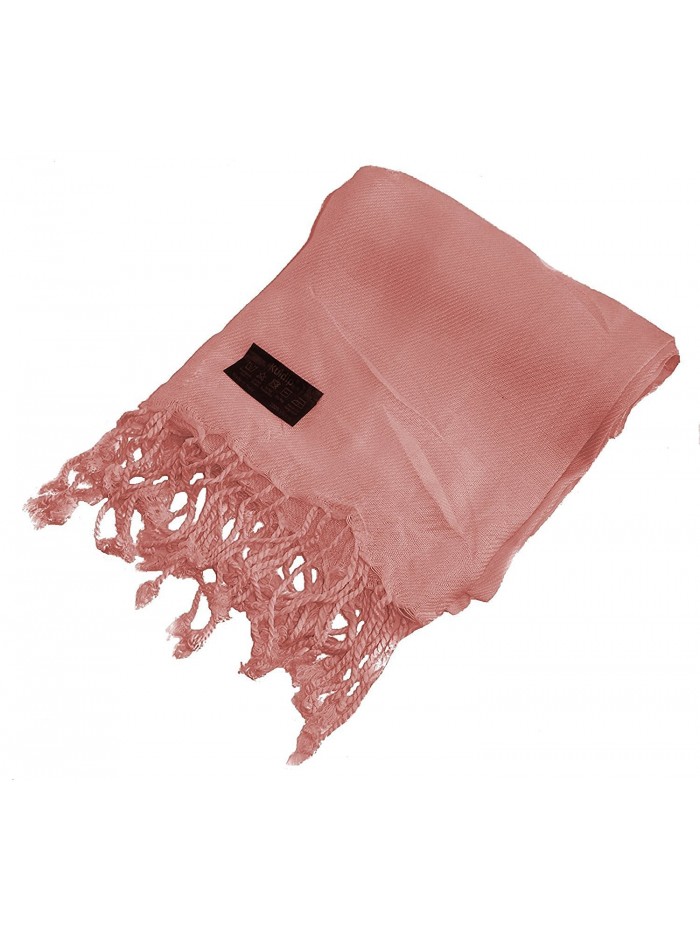 Kuldip Unisex Pashmina Scarf Shawl Wrap Throw Just Pink - C31130YCLON