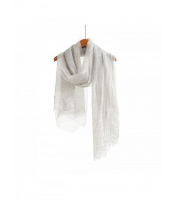 WS Natural Silk Cotton Scarf / Shawl / Wrap /Sheer For Women Lightweight Fashion Scarves And Wraps - Gray - CR18207LS8R